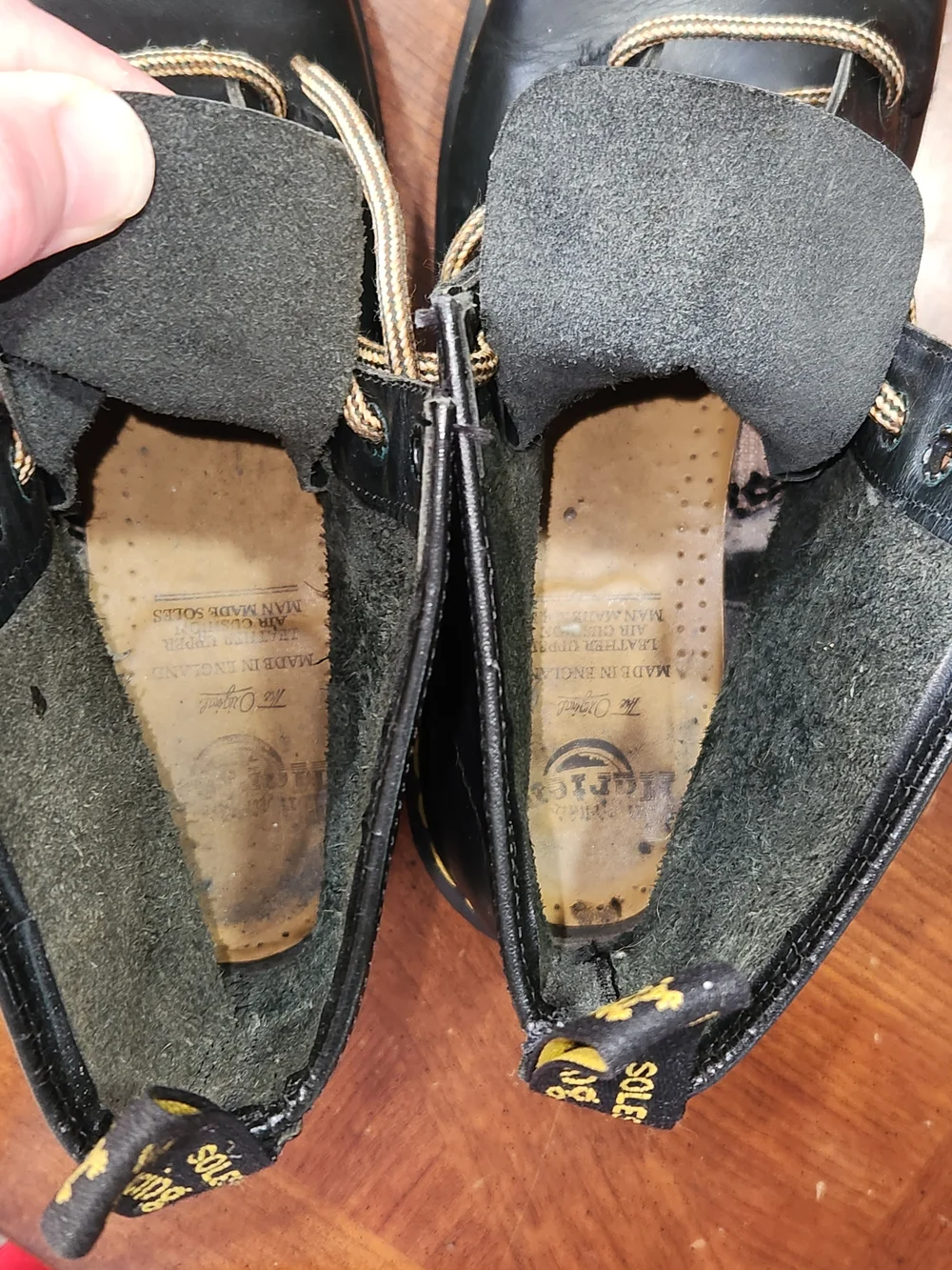 Vintage Dr. Martens Black Leather Lace-Up Boot Yellow Stitching Size 11 Men Used - Picture 11 of 11